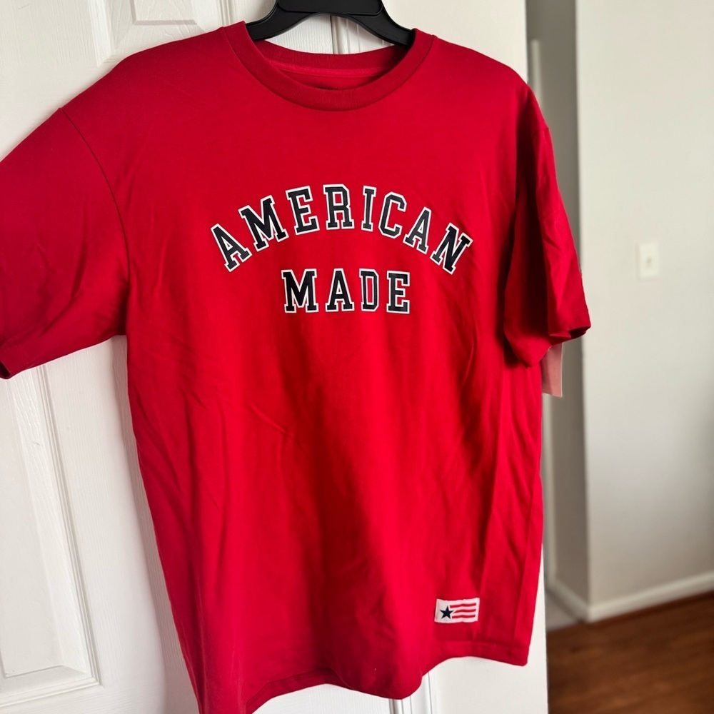 American Giant Unisex USA Tee Shirt Men's XL Red "AMERICAN MADE"  Premium Cotton - Picture 10 of 11